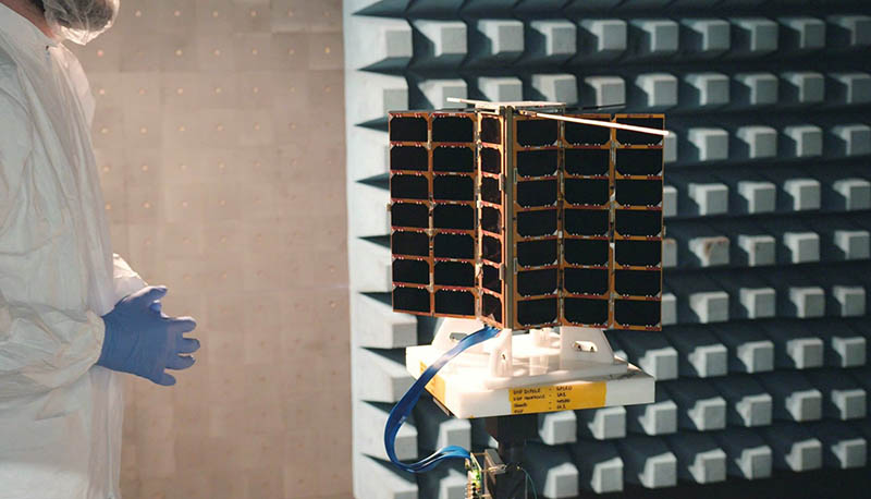 One of Spire’s Lemur-2 CubeSat’s built in Scotland in their in-house test facilities. Credit: Spire Global.